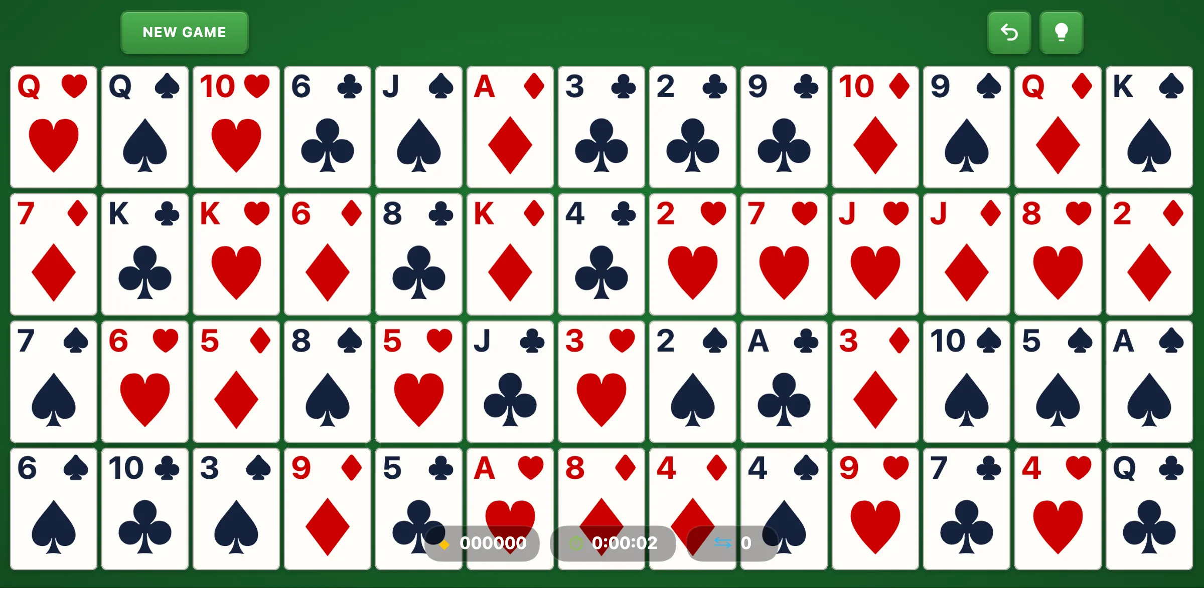 Accordion Easy Solitaire — free online card game screenshot