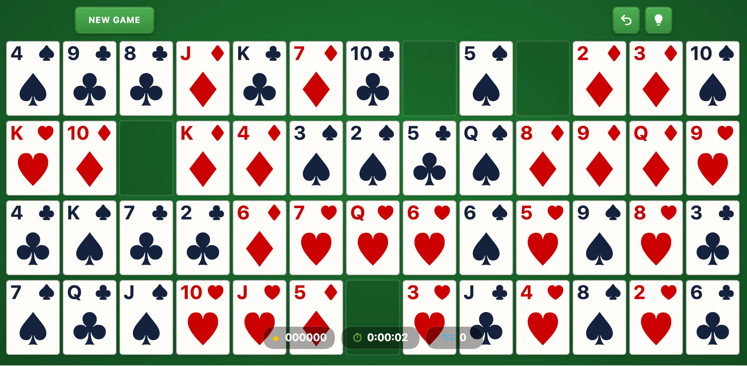 Addiction Solitaire — free online card game screenshot