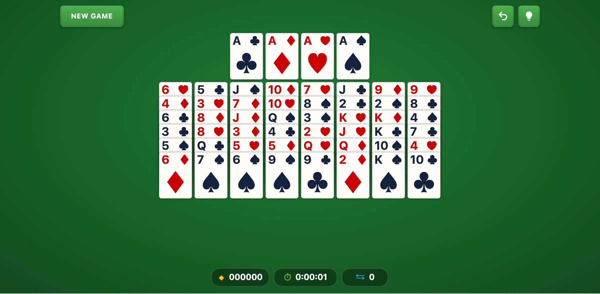 Beleaguered Castle Solitaire — free online card game screenshot