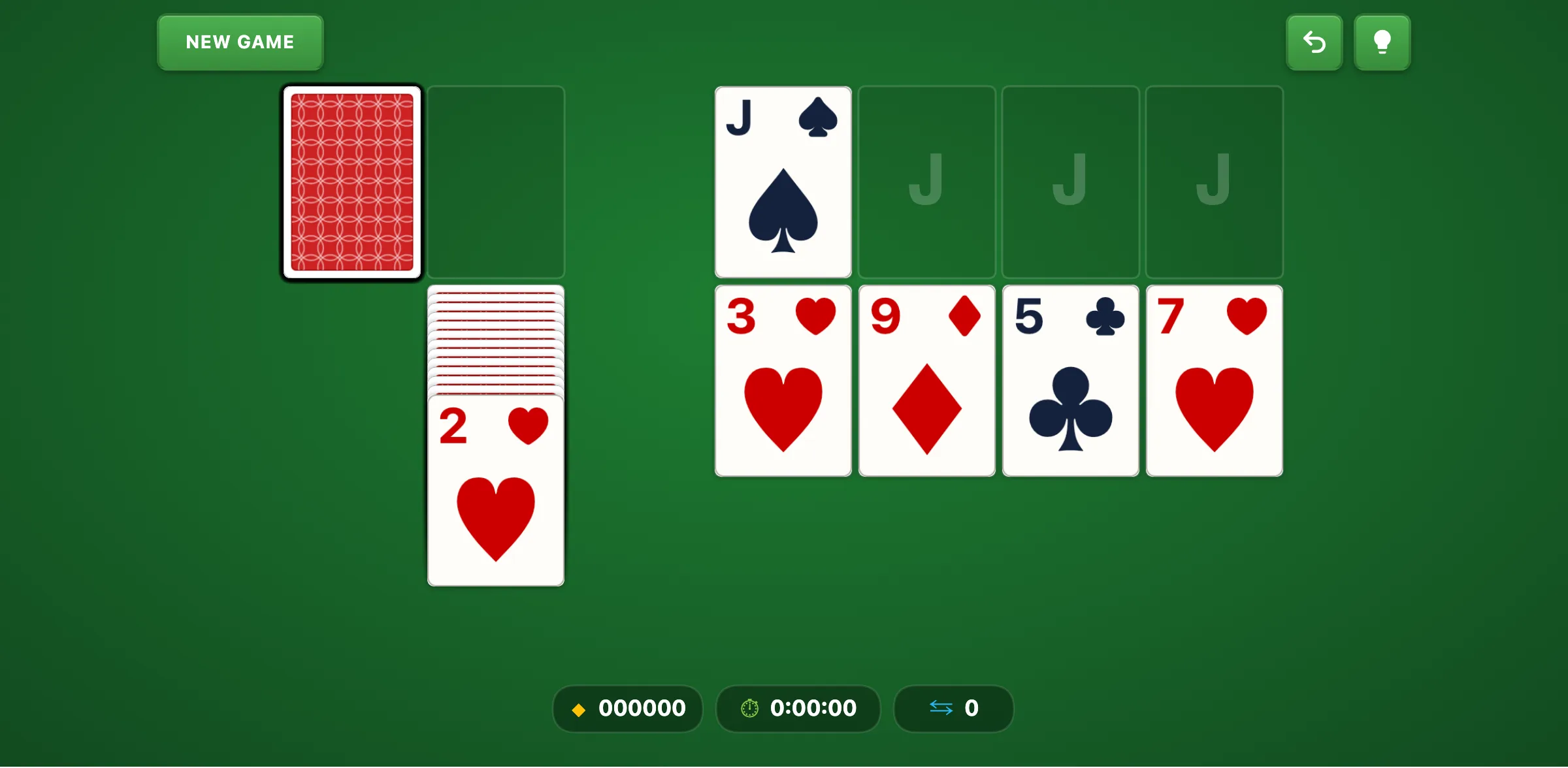 Canfield Turn 2 Solitaire — free online card game screenshot