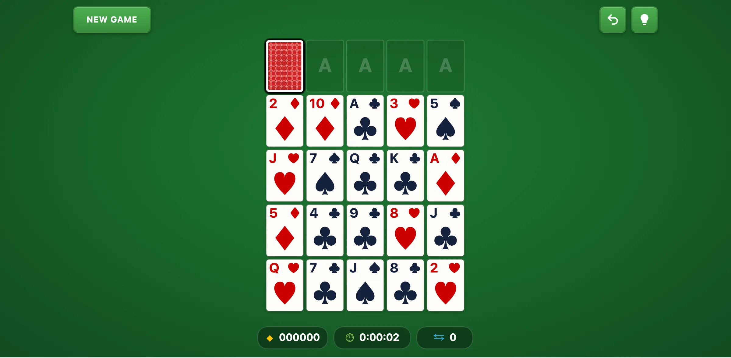 Carpet Solitaire — free online card game screenshot