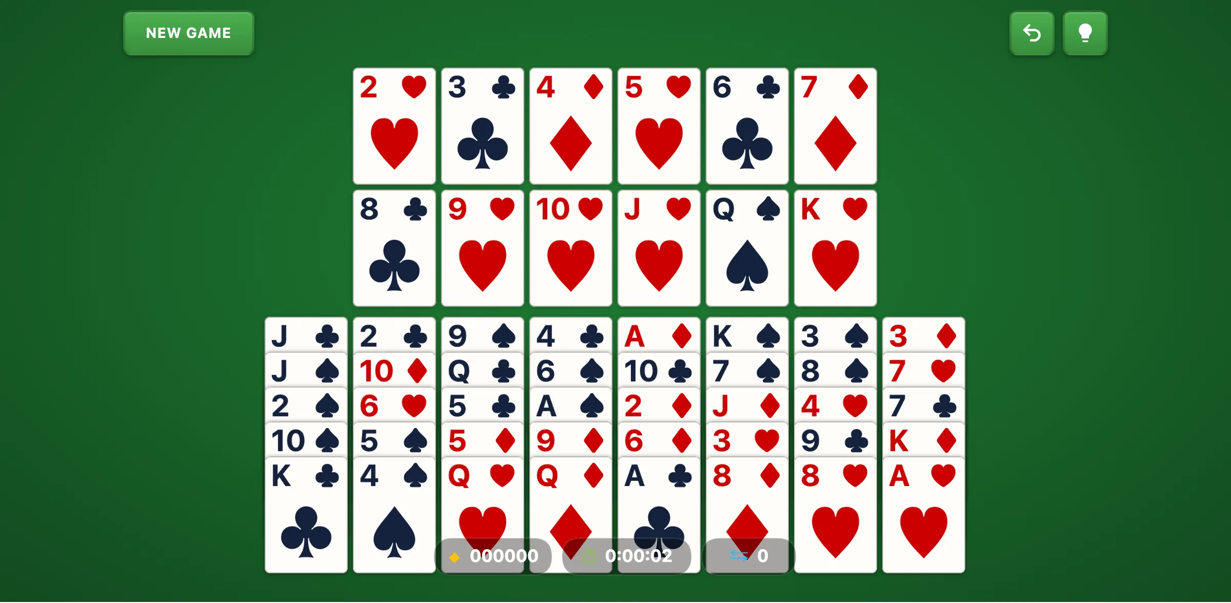 Clock Solitaire — free online card game screenshot