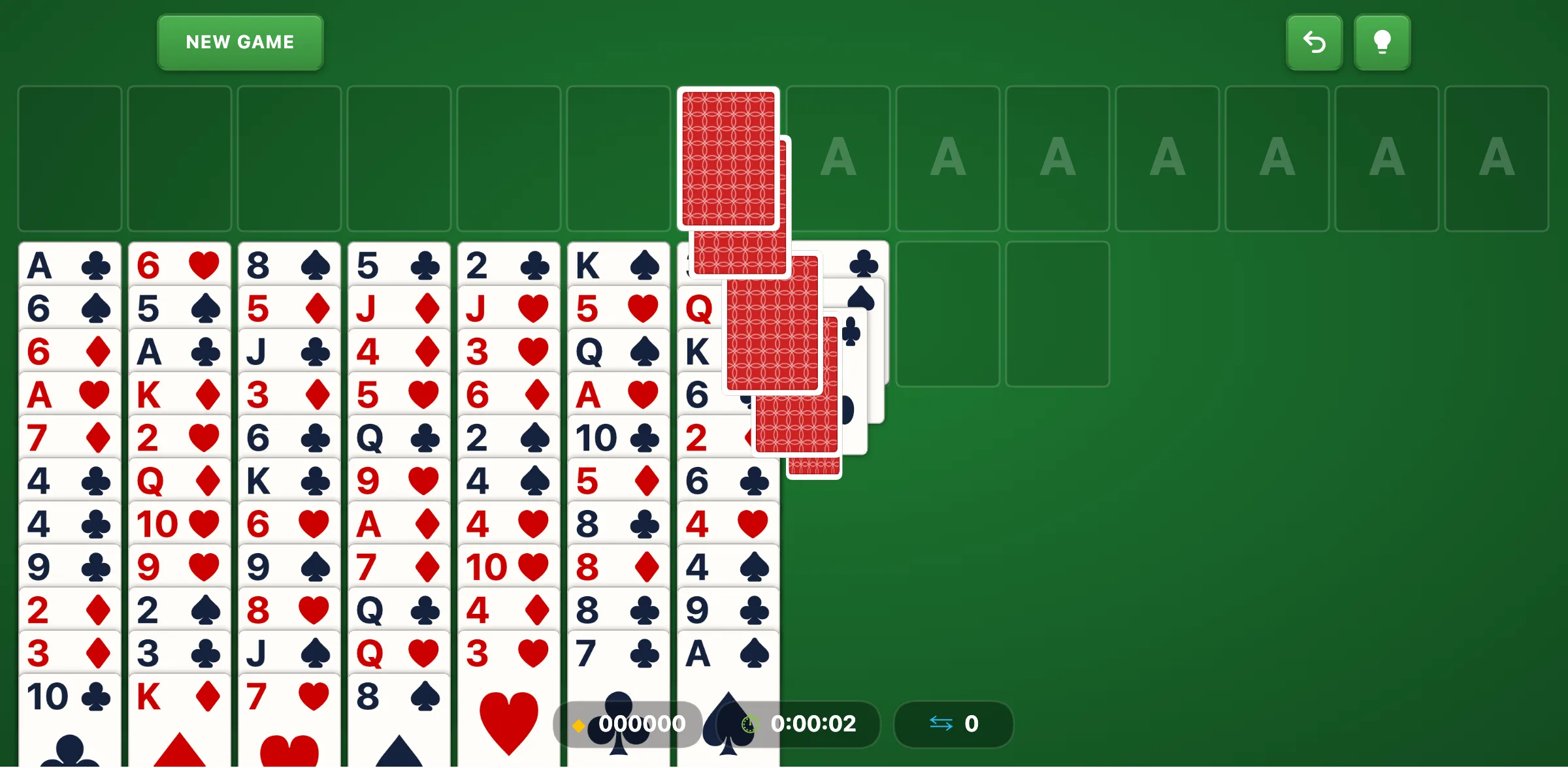 Double Freecell Solitaire — free online card game screenshot