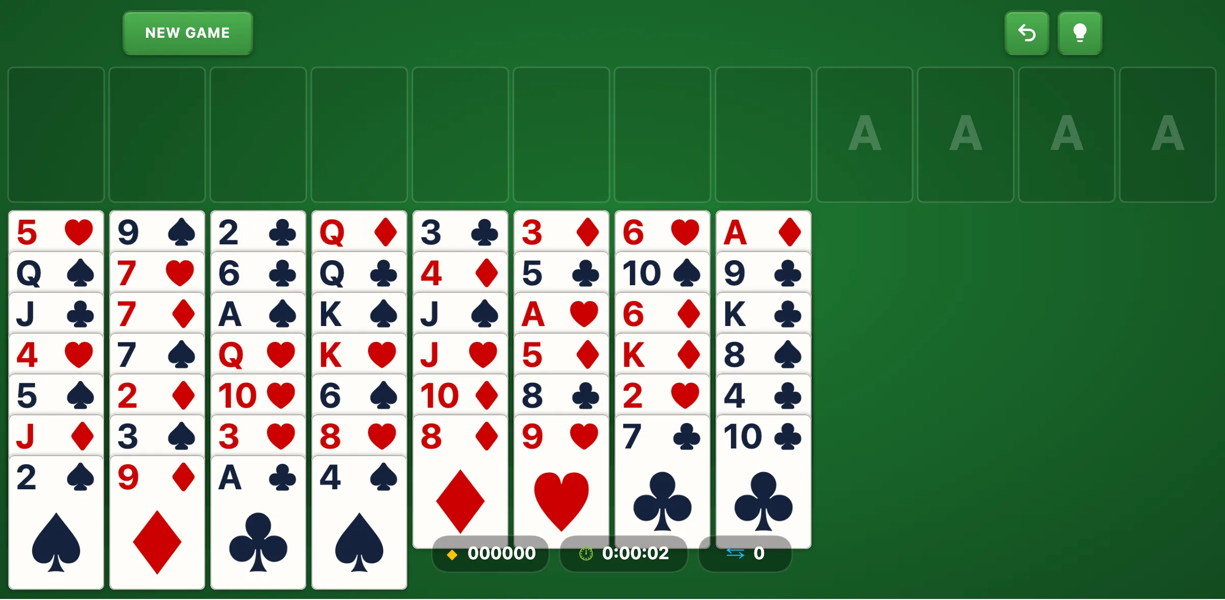 Eight Off Solitaire — free online card game screenshot
