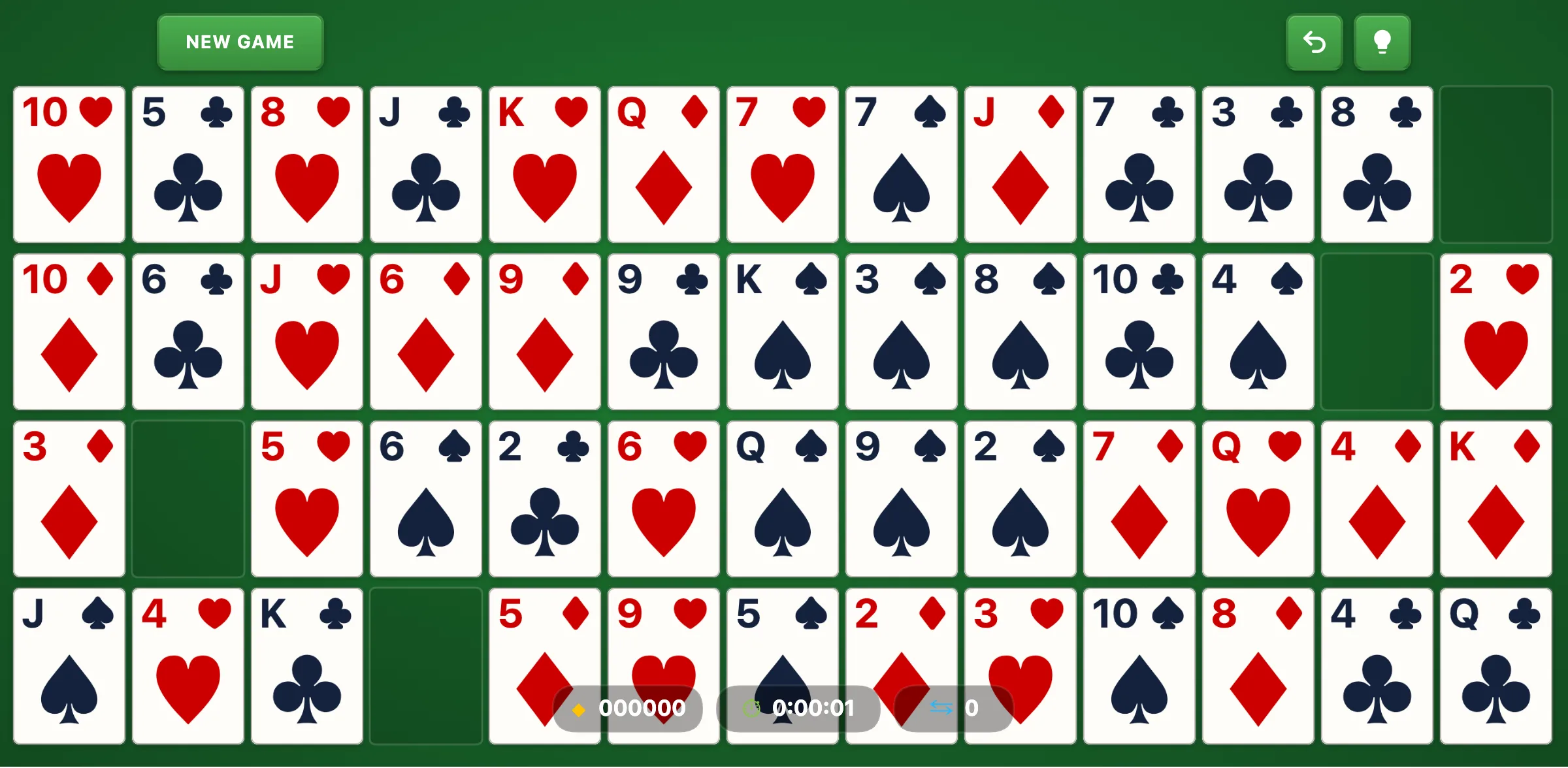 Gaps Solitaire — free online card game screenshot