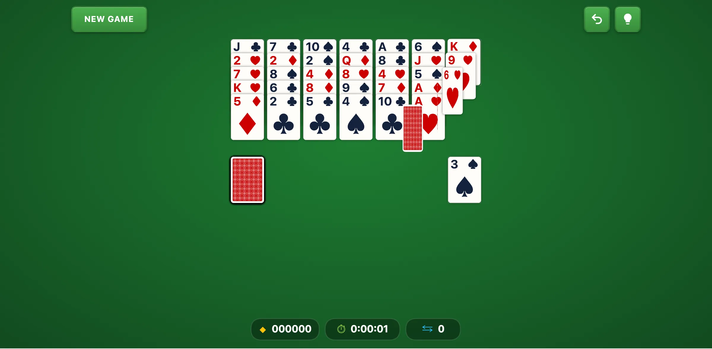 Golf No Wrap Solitaire — free online card game screenshot