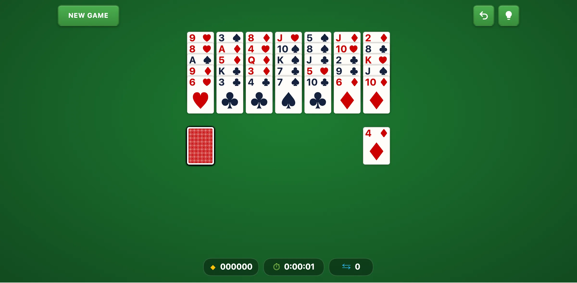 Golf Solitaire — free online card game screenshot
