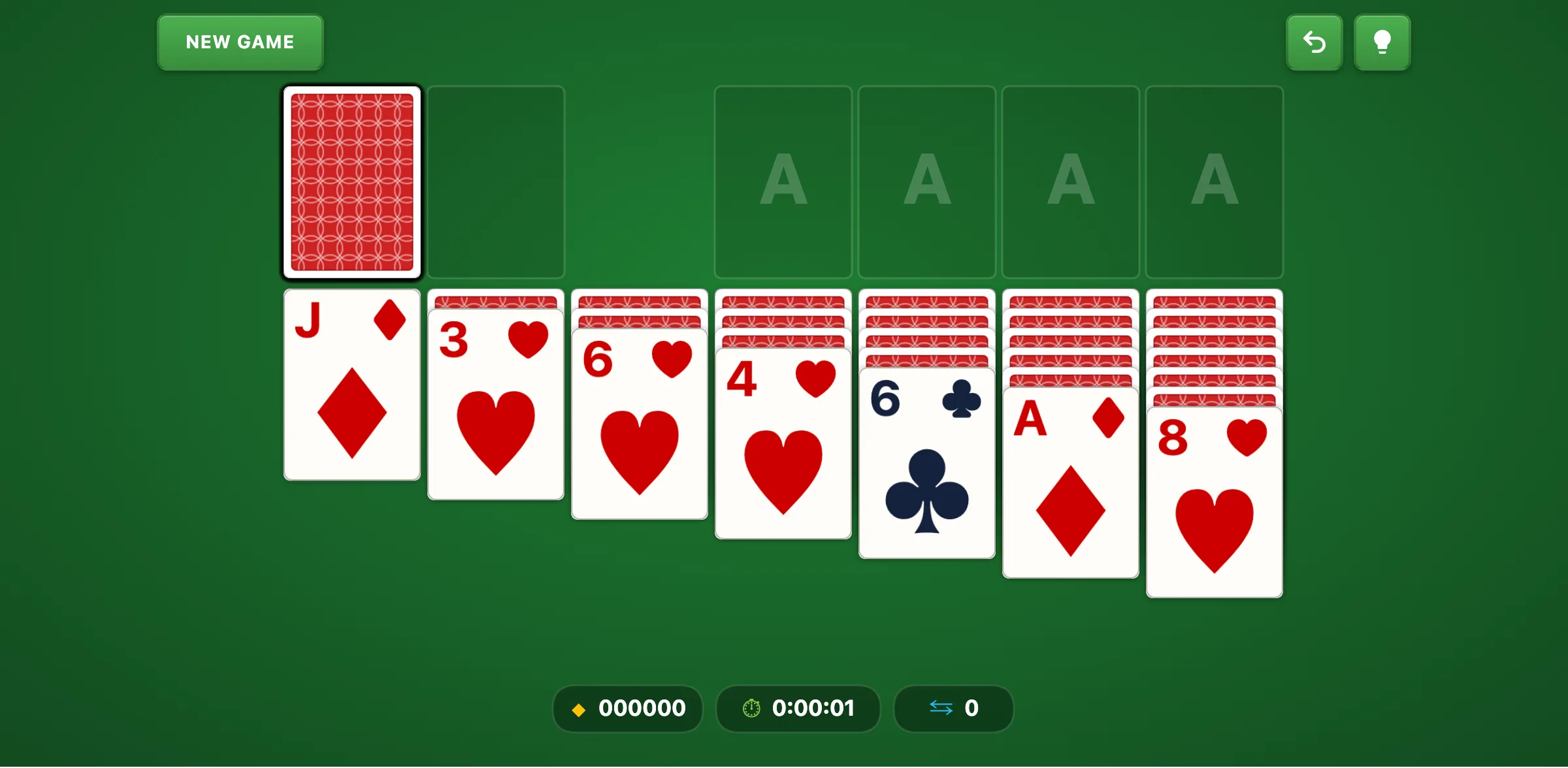 Klondike Turn 1 Solitaire — free online card game screenshot