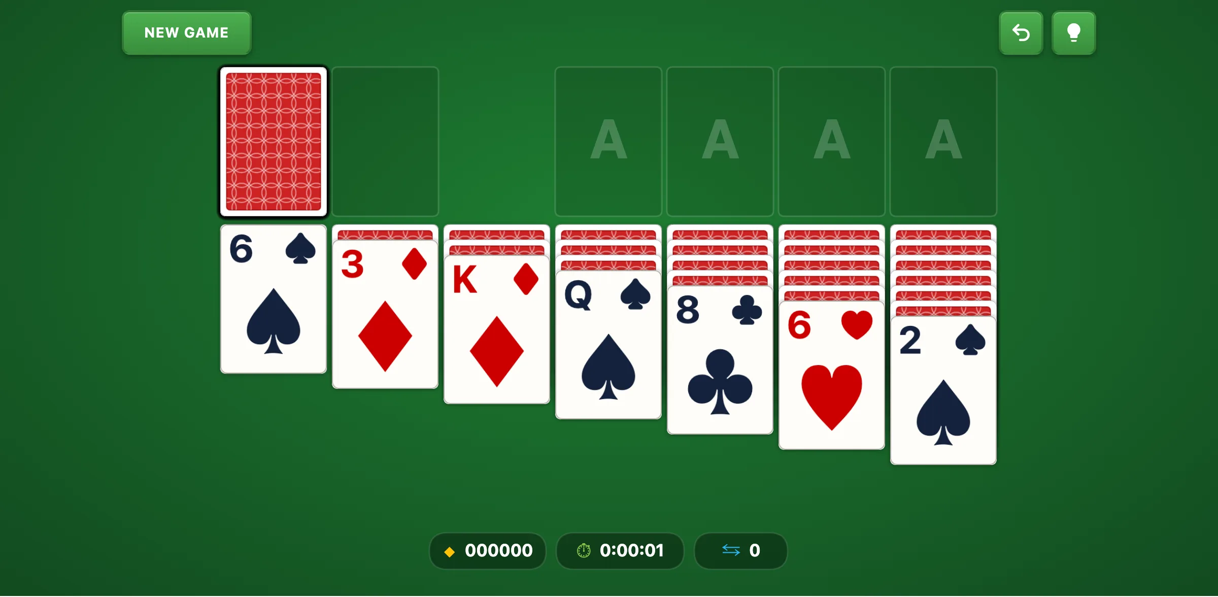 Klondike Turn 3 Solitaire — free online card game screenshot