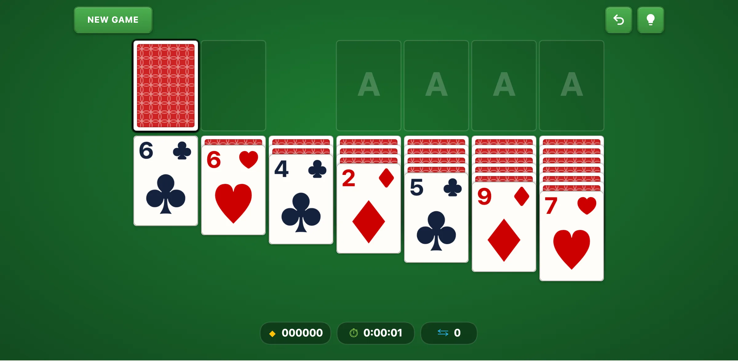 Klondike Solitaire — free online card game screenshot