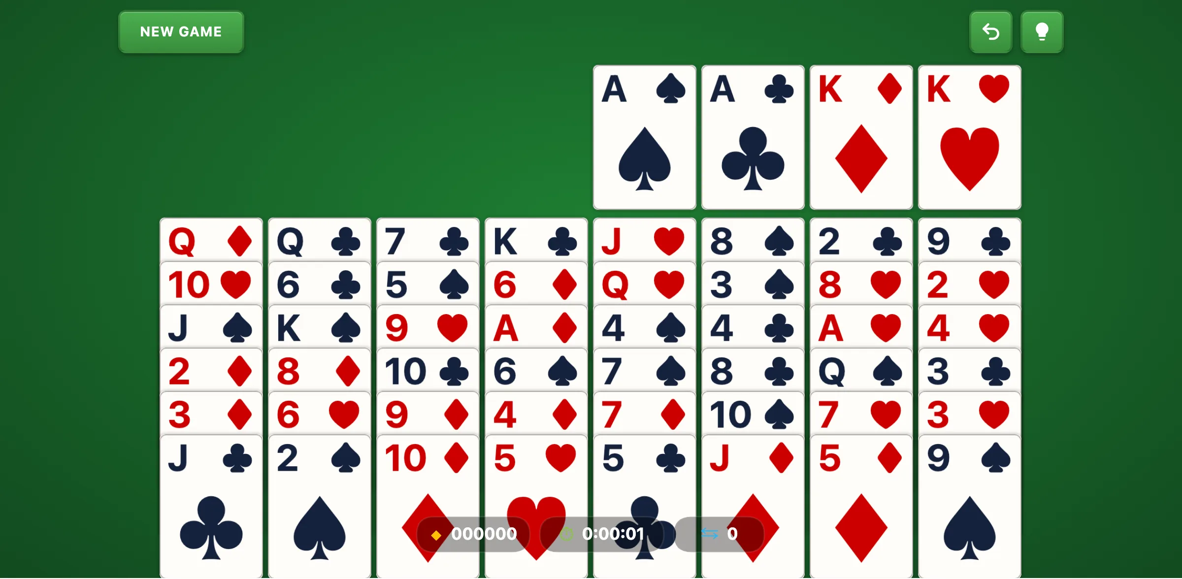 Little Spider Easy Solitaire — free online card game screenshot
