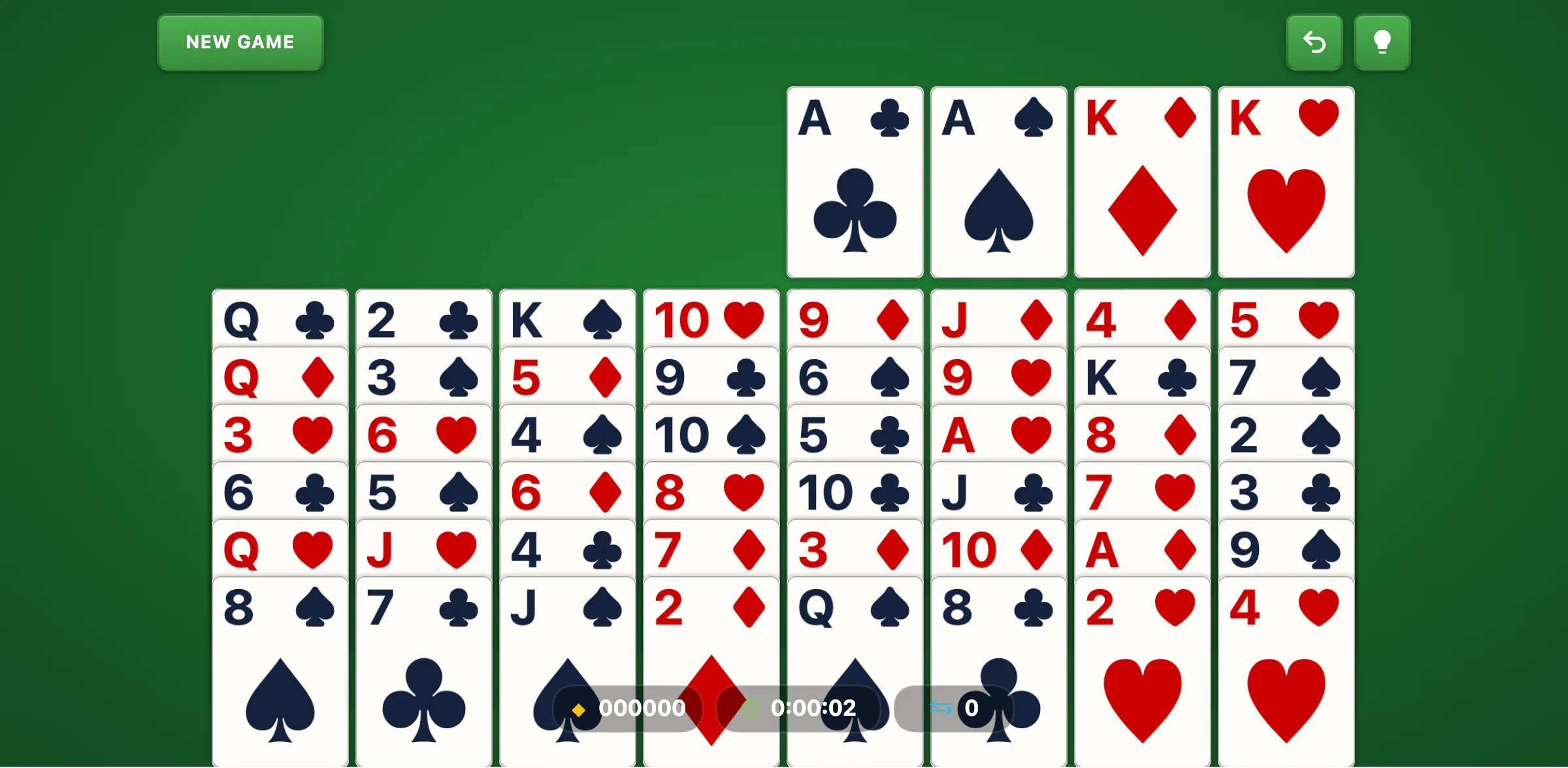 Little Spider Solitaire — free online card game screenshot