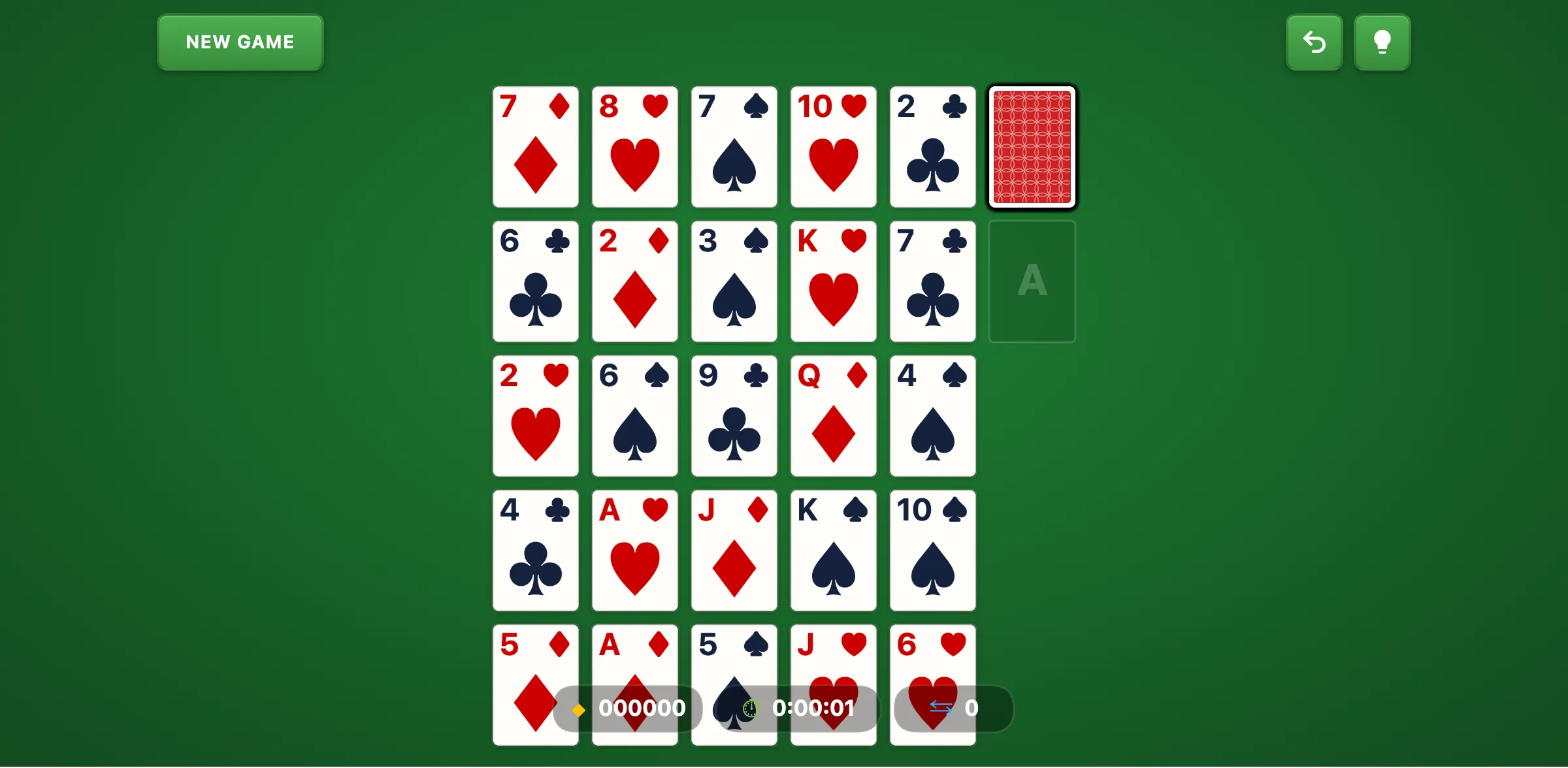 Monte Carlo Solitaire — free online card game screenshot