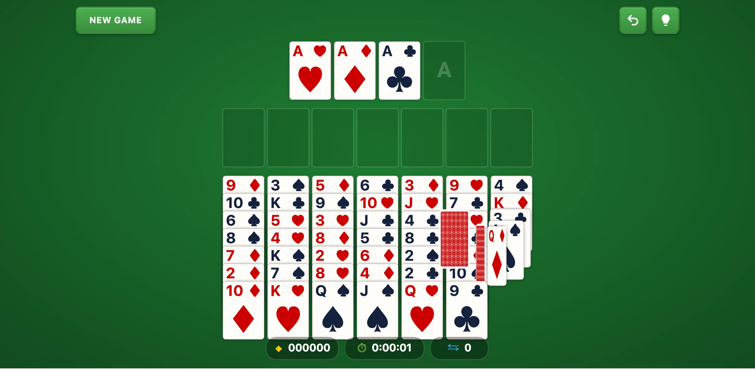 Penguin Ace Start Solitaire — free online card game screenshot