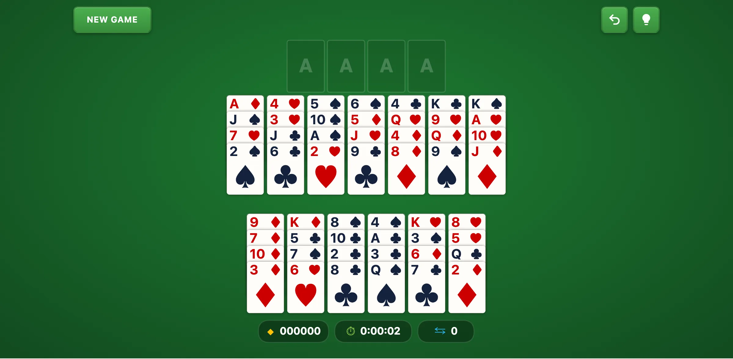 Portuguese Solitaire — free online card game screenshot