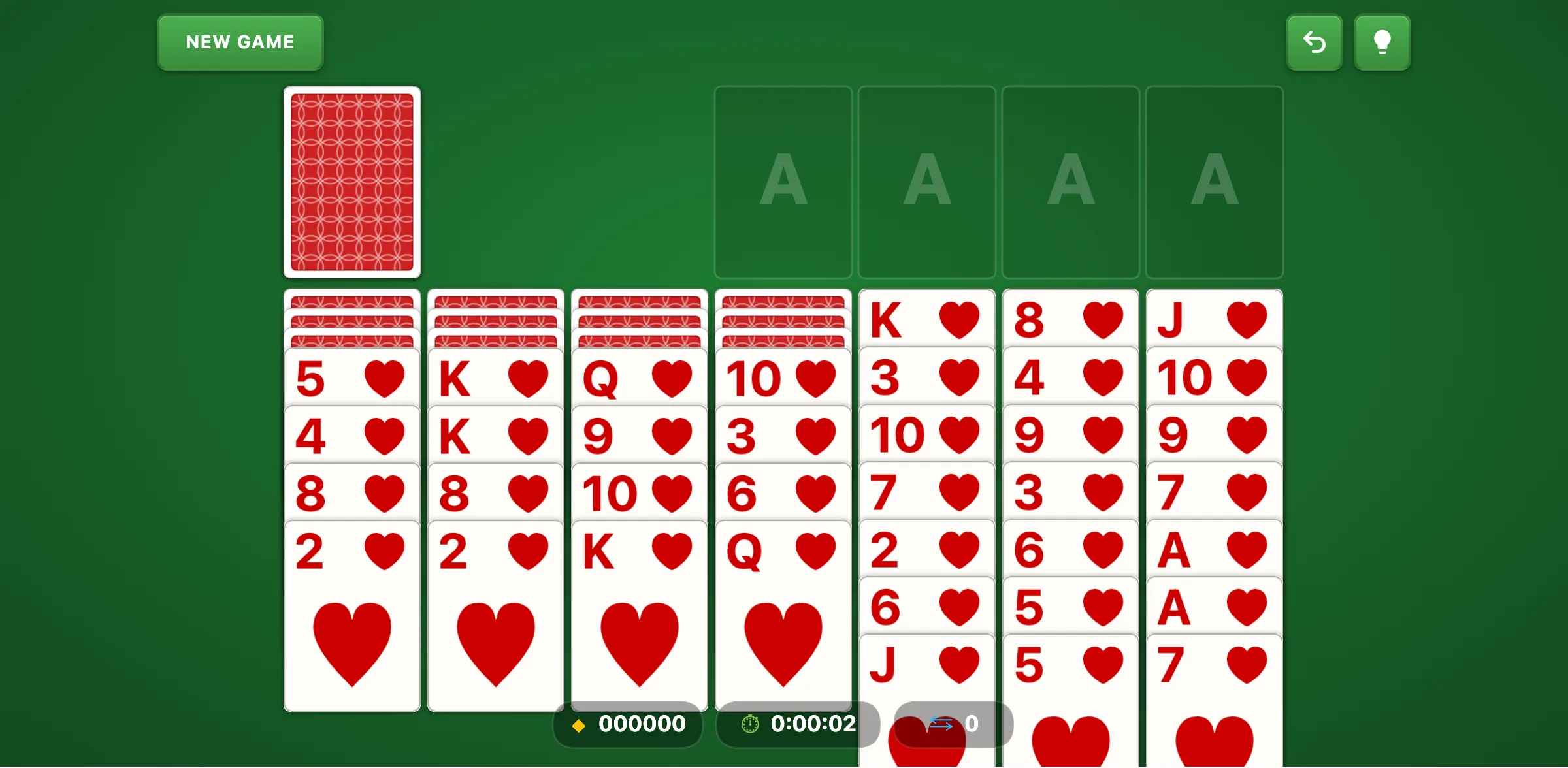 Scorpion 1 Suit Solitaire — free online card game screenshot