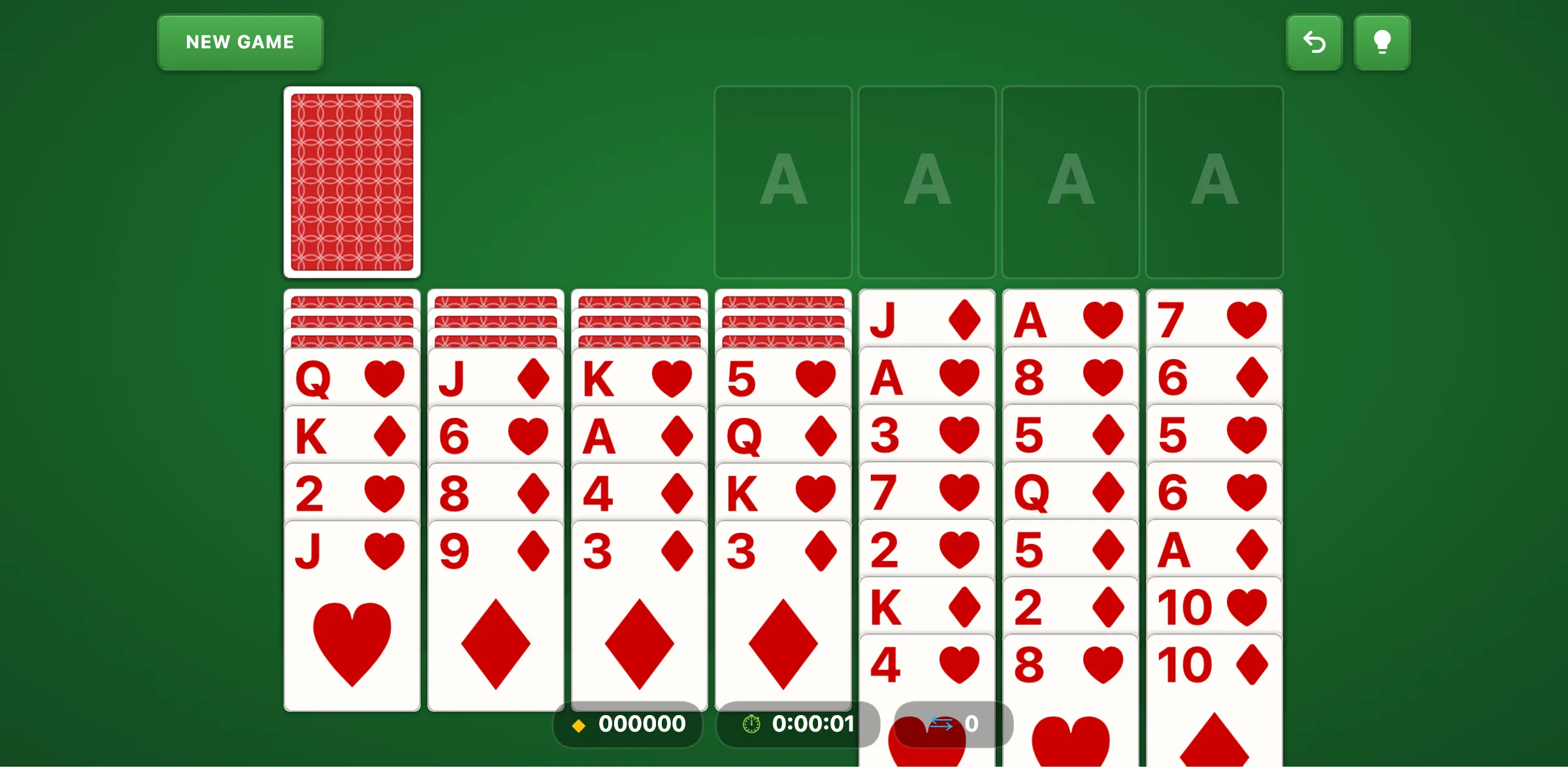 Scorpion 2 Suit Solitaire — free online card game screenshot