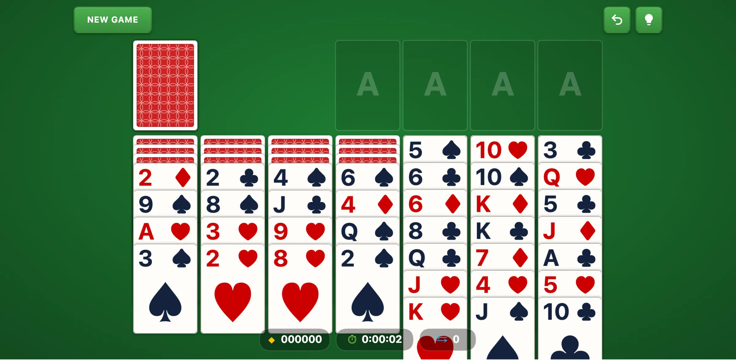 Scorpion 4 Suit Solitaire — free online card game screenshot