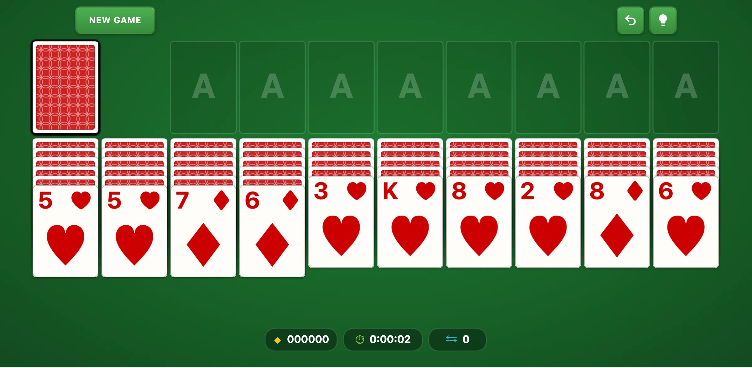 Spider 2 Suit Solitaire — free online card game screenshot