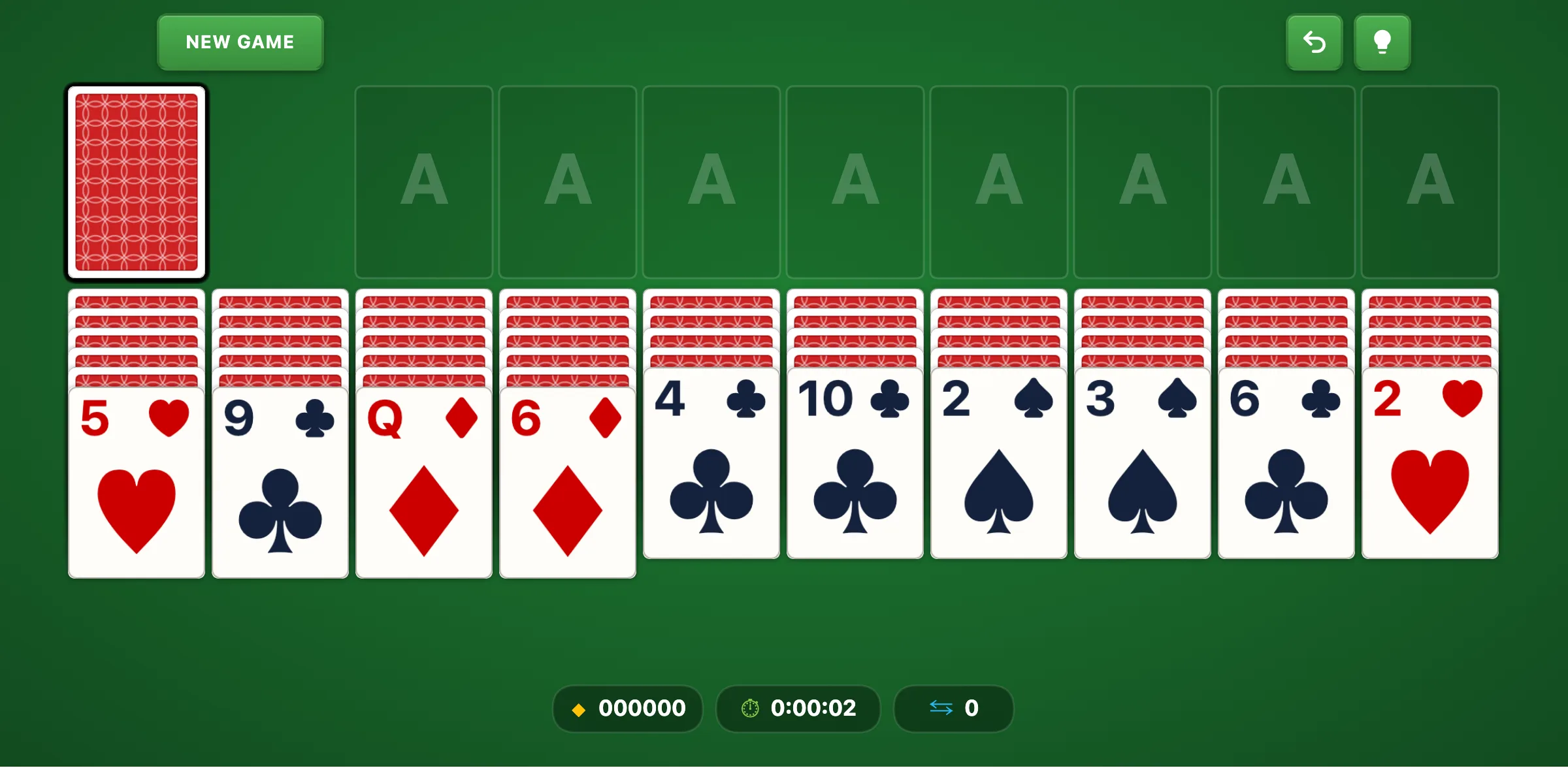 Spider 4 Suit Solitaire — free online card game screenshot