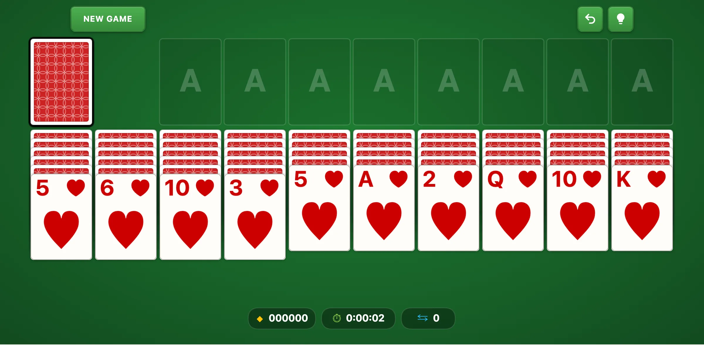 Spider Solitaire — free online card game screenshot