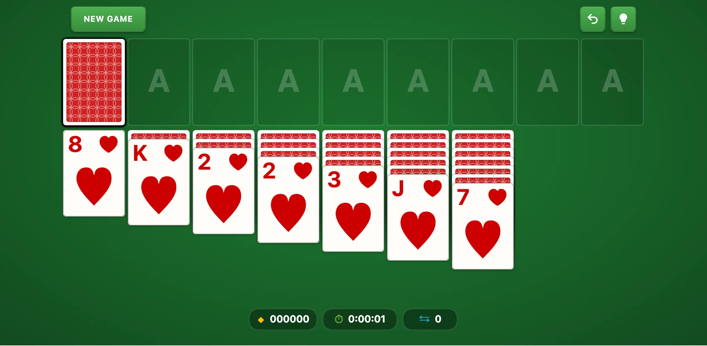 Spiderette Solitaire — free online card game screenshot