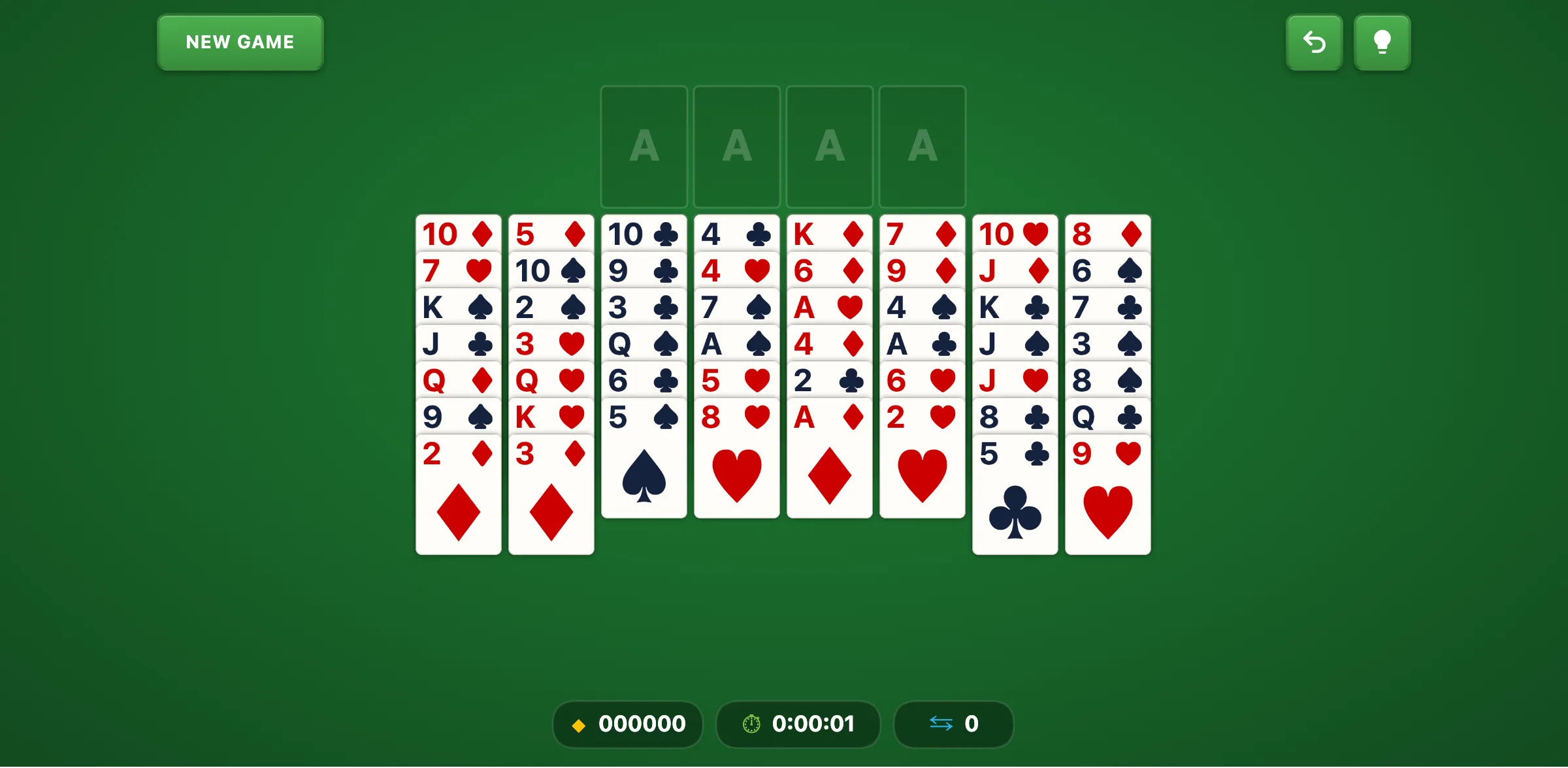 Streets and Alleys Solitaire — free online card game screenshot