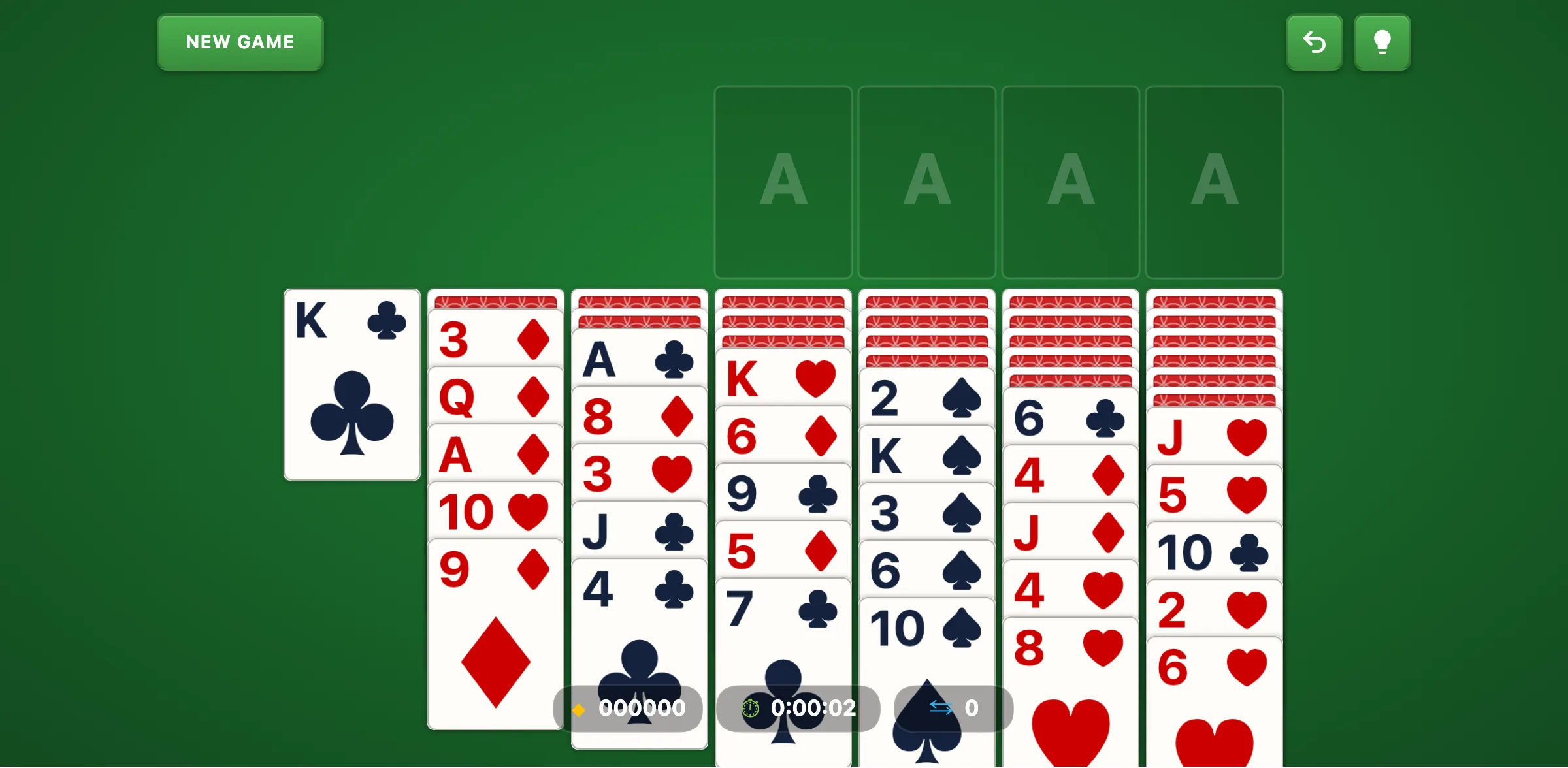 Yukon Solitaire — free online card game screenshot